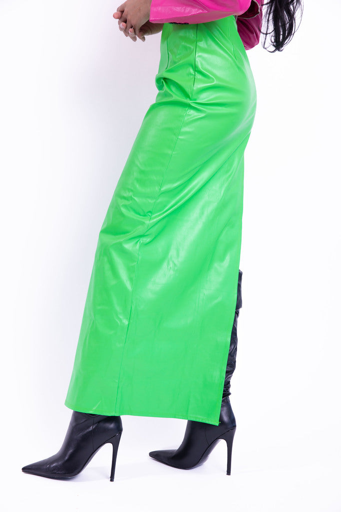 Side Cut Leather Skirts
