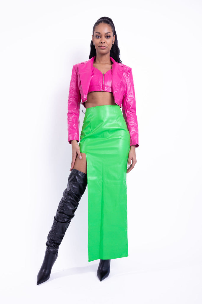 Side Cut Leather Skirts
