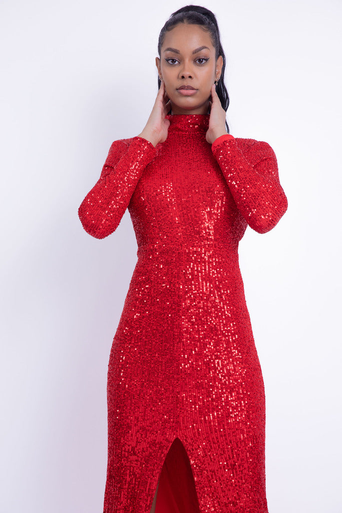 Sequin Long Midi Dress