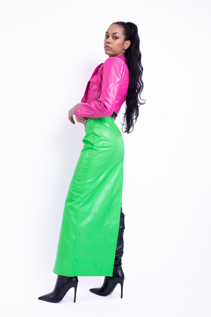 Side Cut Leather Skirts